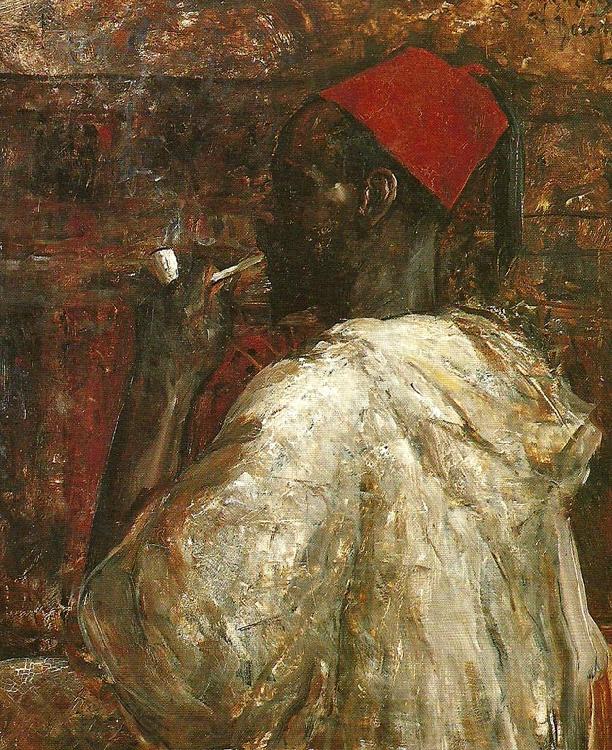 Ernst Josephson Rokande neger Spain oil painting art
